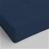 Italian Bed Linen Lenzuolo Sotto MAX COLOR con Angoli Elasticizzati da 25 cm Letto Piazza e Mezza 120x200 cm, 100% Cotone Made in Italy - Tinta Unita BLU SCURO