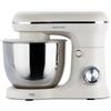 PRIXTON Frullatore Impastatrice KR250 per Pasticceria, Potenza 1500 W, 10 velocità, Ciotola Acciaio Inox da 5 litri, 3 accessori, Coperchio Trasparente (Crema Bianca)