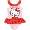 United Labels Hello Kitty Costume Intero per Bambina con Volant, Rosa/Rosso, 134/140