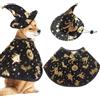 GWAWG Costume di Halloween per Cane e Gatto Costumi di Halloween per Animali da Compagnia Costume per Gatti e Cani di Piccolo Mantello con Cappello da Stregone Cane Gatto Abbigliamento