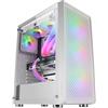 Mars Gaming MC-F, Semitower Gaming ATX, Finestra Vetro Temperato, Parte Frontale Metal-Mesh, 4 Ventole ARGB 120 mm, Bianco