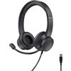 Trust USB Cuffie con Microfono Leggere On-Ear, Auricolari con Filo 1,80 m, Archetto Regolabile, Headphones Cablato per PC Portatile Computer Laptop Mac Ufficio Skype Teams Zoom - Nero