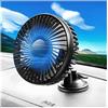 CGEAMDY Ventilatore per Auto, 3 Velocità Ventilatore Portatile USB, Rotazione Di 360 ° Ricaricabile Ventilatore Da Tavolo Silenzioso, 12 V Ventola Per Auto, Camion, Campeggio, Bici, SUV(Ventosa)