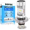 SOFOC H4/9003/HB2 Lampadina Led Ventola Di Raffreddamento Integrata 5000Lm Faro 6V 12V 24V Compatibile Con 6-24V AC/DC 15W Bianco Alte Prestazioni 1Pcs