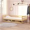 Tidyard Dormeuse Estraibile Divano Letto con Cassetti, Divano Letto Singolo e Materasso 2 Posti, Struttura Divano Letto Singolo Moderno, Divano Letto Sofa Bed 90x200 cm Legno Massello di Pino
