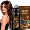 BLSFXROE Shampoo colorante per capelli nero 3 in 1 - Shampoo per tintura istantanea per uomini e donne, Black Hair Dye Shampoo per capelli grigi (002-Brown)
