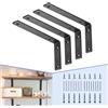CLT CLETING CUZURLUV Staffa nera per mensole, 30,5 x 12,7 cm, spessore 1/4, carico massimo: 199,6 kg, rustico, industriale, moderno, in acciaio laminato a freddo, resistente, per panca da tavolo, salvaspazio,