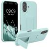 kwmobile 1x Custodia Compatibile con Apple iPhone 17 - Cover Supporto Dita - Back Case per Smartphone - Protezione Gommata Menta