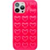 DMaos für iPhone 13 Mini Hülle für Frauen, 3D Pop Blase Herz Niedlich Gel Cover, Nette Girly für iPhone13 Mini 5,4 Zoll - Hot Pink