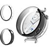 Haofun 2 Pezzi Cover per Huawei Watch GT6 41mm, con 9H HD Ultra Vetro Temperato Pellicola Protettiva, PC Protettiva Custodia, Protezione Completa - Nero + Trasparente