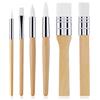cobee Set di Pennelli per Pittura in Legno, 6 Pezzi Pennelli per Pittura Acrilica Kit Pennelli per Pittura Artisti Pennelli per Olio Acquerello Tela Boards Rock Body Face Nail Art