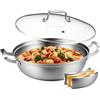 DELARLOCHEF Pentola in acciaio inossidabile 35 cm - Pentola resistente e robusta per minestre, fondo a tre piani & sicura per lavastoviglie - Alimenta 10-12 persone