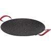 FOLOSAFENAR Piastra per piano cottura per barbecue padella coreana per grigliare 38 cm manico antiscottatura ferro coreano per barbecue padella ad alta conducibilità Grillpannor