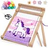 BSTDAYEVER Telaio per Tessitura in Legno Telaio per Bambini Telaioi per Tessitura a Cornice 19x29cm Craft Telaioi per Tessiture Quadrato Contiene 12 Colori di Filato per Principianti e Bambini