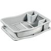 Curver 228565 - Scolapiatti con vassoio per 12 piatti, Plastica, 29 x 10,5 x 39 cm, Grigio