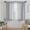 Encasa XO Tende solide in poliestere con parentela, 140x183 cm Window set di pannelli di 2 - Grigio, tasca a bordo, filtro leggero, tende per porta, camera da letto, soggiorno