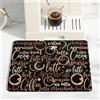Highdi Tappetino Scolapiatti Assorbente, Spessore 2,5 mm Tappetino Macchina Caffe Asciugatura Rapida, Antiscivolo Tappetino Scolapiatti Lavello per Bar, Club, Cucina (50x60cm,Stile del caffè 5)