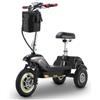 TWOFISH Triciclo Elettrico Pieghevole, Motore da 500W Batteria da 48V 15Ah, Autonomia 38 km Pneumatici da 12/10 Pollici Velocità Massima 25 km/h, Carico 100 kg, TF-03 (Nero e giallo)