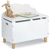 Zeller 13509 - Cassapanca per bambini Nuvola con coperchio, in MDF e pino, 60 x 34,5 x 56 cm, colore: Bianco