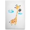 A.S. Création DD132522 - Stampa su tela per cameretta dei bambini, motivo: giraffa, colore: bianco, giallo, 50 x 75 cm