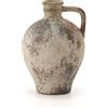 LUKA Vaso rustico in ceramica, 21 cm, vaso in terracotta con manico, vaso decorativo in argilla neutra, per soggiorno, tavolo, mensola (marrone, M)