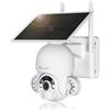 Ctronics Telecamera WiFi Esterno Senza Fili con Pannello Solare da 6W, 3K 5MP HD, Telecamera wifi con Rilevamento PIR & Umano, Visione Notturna a Colori, FTP, Compatibile con PC/Smartphone (Bianco)