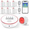 YISEELE Allarme Casa Senza Fili: Antifurto casa con connettività 5 GHz Wi-Fi e App salvavita anziani - Incluso Sirena 125DB - 6 Sensori Porta/Finestra - 2 Telecomandi - Hub - Compatibile Alex & Google