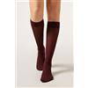 Calzedonia Gambaletti In Microfibra Semicoprenti 30 Denari Bordeaux