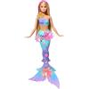 Barbie - Sirena Magia Floreale, bambola dai capelli biondi con coda sfumata e fascia con perle, magica sorpresa e fiori che sbocciano inclusi, giocattolo per bambini, 3+ anni, JDM72, Viola