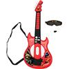 Lexibook, Miraculous Ladybug Cat Noir, Chitarra elettrica con microfono, Occhiali con microfono, Canzoni demo, 2 modalità di gioco, Plug per MP3, rosso, K260MI