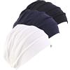 Amorar Bandana da donna in cotone turbante chemio cancro cappello hijab bonnet fazzoletti sciarpa cappello copricapo cappello musulmano chemioterapia cappello cappello sciarpa, nero + bianco + blu