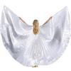 MUNAFIE Ali Costume di Halloween per Ragazze e Ragazzi Ali di Fata Iside Ali Costume per Carnevale Cosplay Partito,Argento
