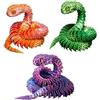 Myqiqi Set di serpenti animali stampati in 3D (28 cm, 3 pezzi) - Giocattoli flessibili articolati a forma di serpente per autismo/ADHD (viola, rosso, verde)