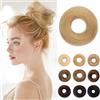 SEGOHAIR 17G Messy Bun Scrunchies Capelli Umani Ciambella Dritta Pezzo di Capelli Per Le Donne Ragazze, Bionda Naturale Bun Maker Elastico Reale Remy Ciambelle Updo Chignon