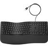 HP 480 Tastiera Comfort, Connessione Cablata USB-A con Cavo da 1,5 m, Multi-Dispositivo, Qwerty, 23 Tasti Programmabili, 12 Milioni di Pressioni, Windows 10 e 11, iOS, Chrome OS, MacOS, Nera