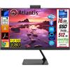 ATLANTIS-LAND BAREBONE PC ALL IN ONE 27''ATLANTIS A25-Z27-B FULL HD-NERO-4XUSB, SUPP.CPU I3-I5-I7, WEBCAM 5MP (NO: CPU-SSD-RAM)