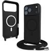 VAVAVOOMY Cover Compatible con iPhone 17 Pro Max rimovibile custodia in silicone,Custodia con Regolabile Collana per Cordino Collana Nero