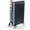 Ariete 8252 Radiatore a olio Vintage, 11 elementi riscaldanti, 2500W, 3 livelli di potenza, Maniglia e ruote per facile trasporto, Celeste