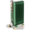 Ariete 8251 Radiatore a olio Vintage, 9 elementi riscaldanti, 2000W, 3 livelli di potenza, Maniglia e ruote per facile trasporto, Verde