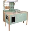 small foot Negozio e Cucina per Bambini Verde Fresh in Legno con Accessori, Cucina Gioco e bancarella del Mercato, Gioco di Ruolo per Bambini dai 3 Anni, 12688