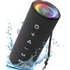 Tronsmart Mirtune C2 Cassa Bluetooth Portatile, Altoparlante Bluetooth 5.3, 24 Ore di Gioco, Impermeabile IPX7, Luce LED, Bassi Potenti, Microfono Incorporato per Feste, Esterno