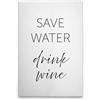 A.S. Création WTD DD133113 - Stampa su tela con scritta Safe Water Drink Wine, 50 x 75 cm, colore: Bianco