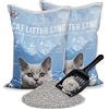 Iris Ohyama, Lettiera per Gatti, Super Aggregazione, 2 sacchi da 8L, Super Adsorbente, Controllo Odori e Anti-Batterico in Argilla Bentomite Naturale - Cat Litter sand KF8L, Non Profumata