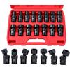 KATSU Tools 15x Chiavi Bussola a Impatto Snodate 1/2, 10-24mm, 6 Punte, CR-MO 420412