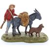 Moranduzzo Uomo con Asino e Cane Adatto a Presepe da 6 cm Scala 1:32 - MINI 6 - Statuina Indistruttibile, Stile '700, Rifinita a Mano, Scultore M. Landi, Made in Italy