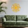 GLOBLELAND Adesivi Murali In Acrilico con Specchio Dorato Motivo: Sole per Soggiorno 1771x1771 pollice Fiori Rotondi Decorazioni Murali Autoadesive per Camera Da Letto e Cucina