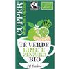 CUPPER Glorious Tè Verde Lime e Zenzero Biologico e Fairtrade, Tè Energizzante, Ingredienti da Agricoltura Biologica, Filtri 100% Biodegradabili, Confezione da 20 Bustine