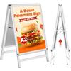 WIIGO Cornice Pubblicitario A2 in Alluminio Antiribaltamento - Supporto per Poster Doppia Faccia da Esterno, Cornice A-Board Poster Stand per Ristorante/Negozi, Espositore da Terra, Argento