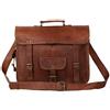 Originale Borsa porta laptop a tracolla messenger in vera pelle marrone vintage nuova uomo