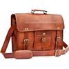 Originale Borsa a tracolla da uomo in vera pelle di capra messenger valigetta marrone p...